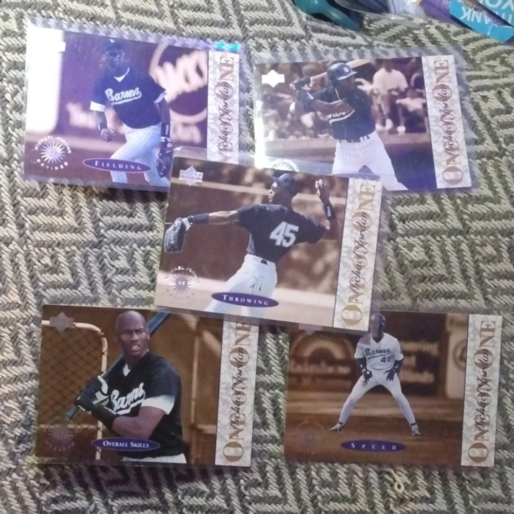 Michael Jordan 1995 Upper Deck One On One 5 Card Lot Rare Minor League Vtg